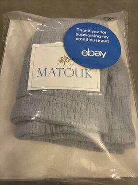 Matouk Boudoir Sham Costa Wedgewood Brand New Light Blue 100% Cotton